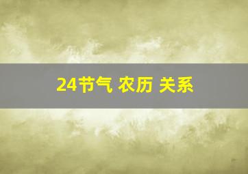 24节气 农历 关系